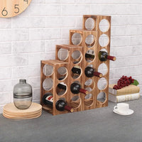 Support bouteille vin bois en situation