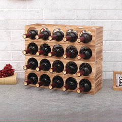 Support bouteille vin bois vue de face