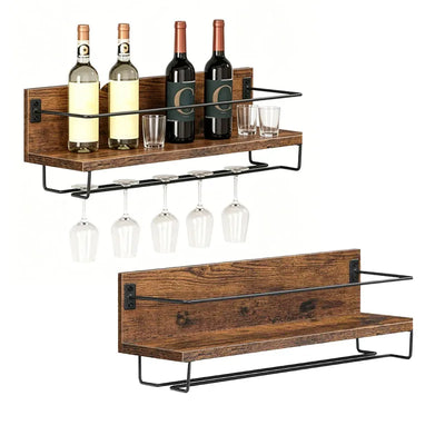 Porte-bouteille de vin mural en bois