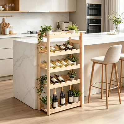 Range-bouteille bois cuisine