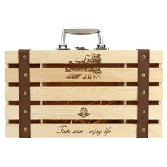 Caisse bois 2 bouteilles angle trois-quarts