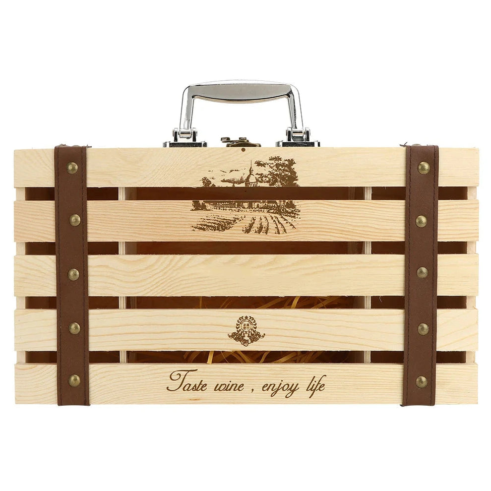 Caisse bois 2 bouteilles angle trois-quarts