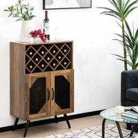 Meuble rangement bouteille en bois 11 places vue de face