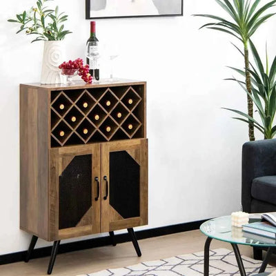 Meuble rangement bouteille en bois 11 places vue de face