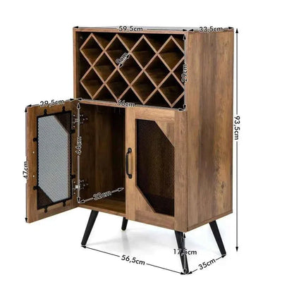 Meuble rangement bouteille en bois 11 places en situation