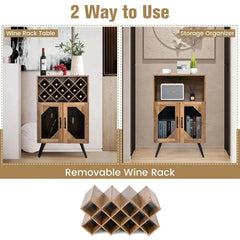 Meuble avec casier bouteille détail du rangement