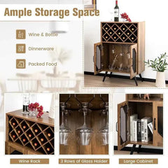 Meuble rangement bouteille en bois 11 places vue de côté