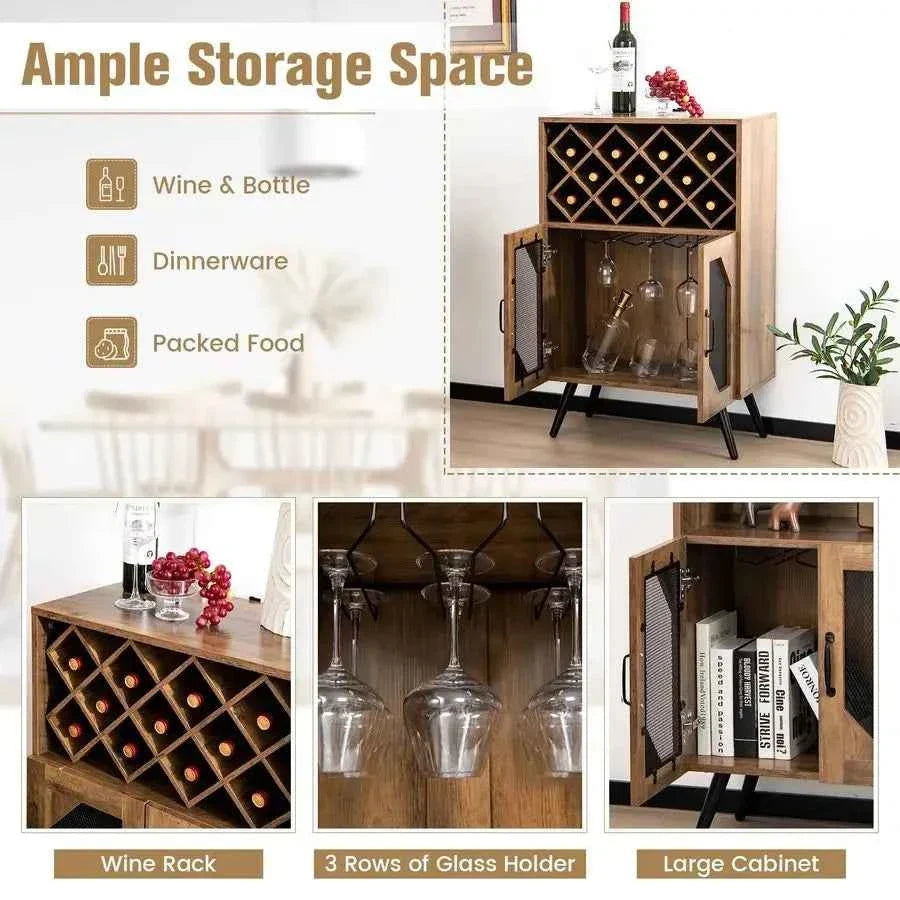 Meuble rangement bouteille en bois 11 places vue de côté