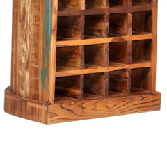 Meuble bouteille bois vue de côté