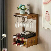 Caisson range-bouteille en bambou en situation