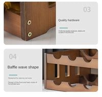 Caisson range-bouteille bois zoom matière