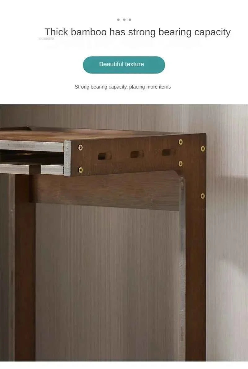 Caisson range-bouteille en bambou pose et structure