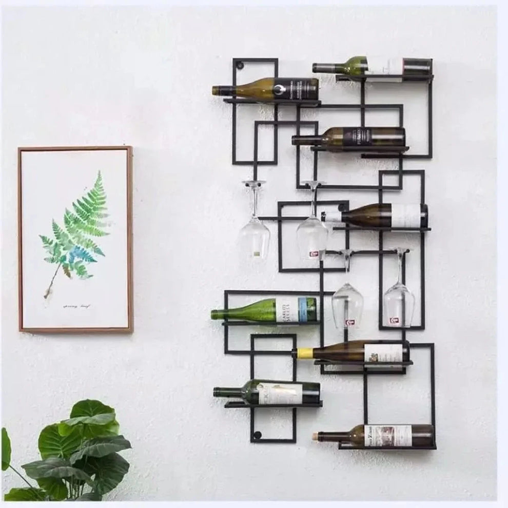 Porte-bouteille mural design gros plan