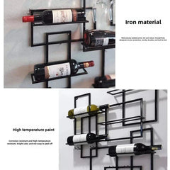 Porte-bouteille mural design avec bouteilles