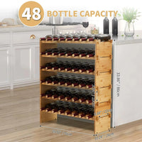 Porte-bouteille vin bois détail du rangement