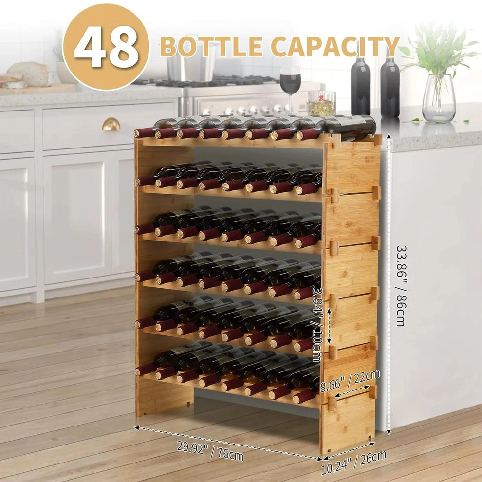 Porte-bouteille vin bois détail du rangement