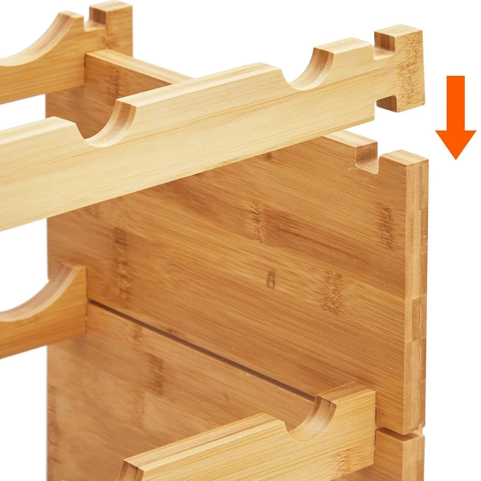 Porte-bouteille vin bois gros plan