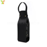 Porte-bouteille cuir avec bouteilles