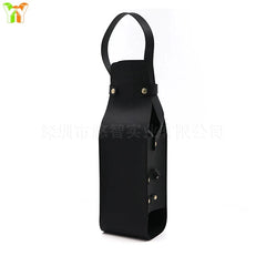 Porte-bouteille cuir avec bouteilles
