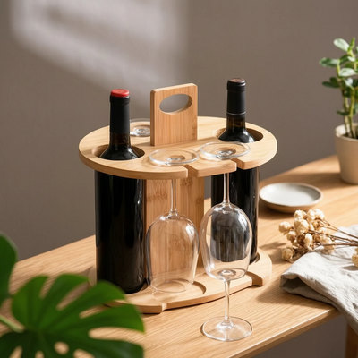 Porte-bouteille de table en bois