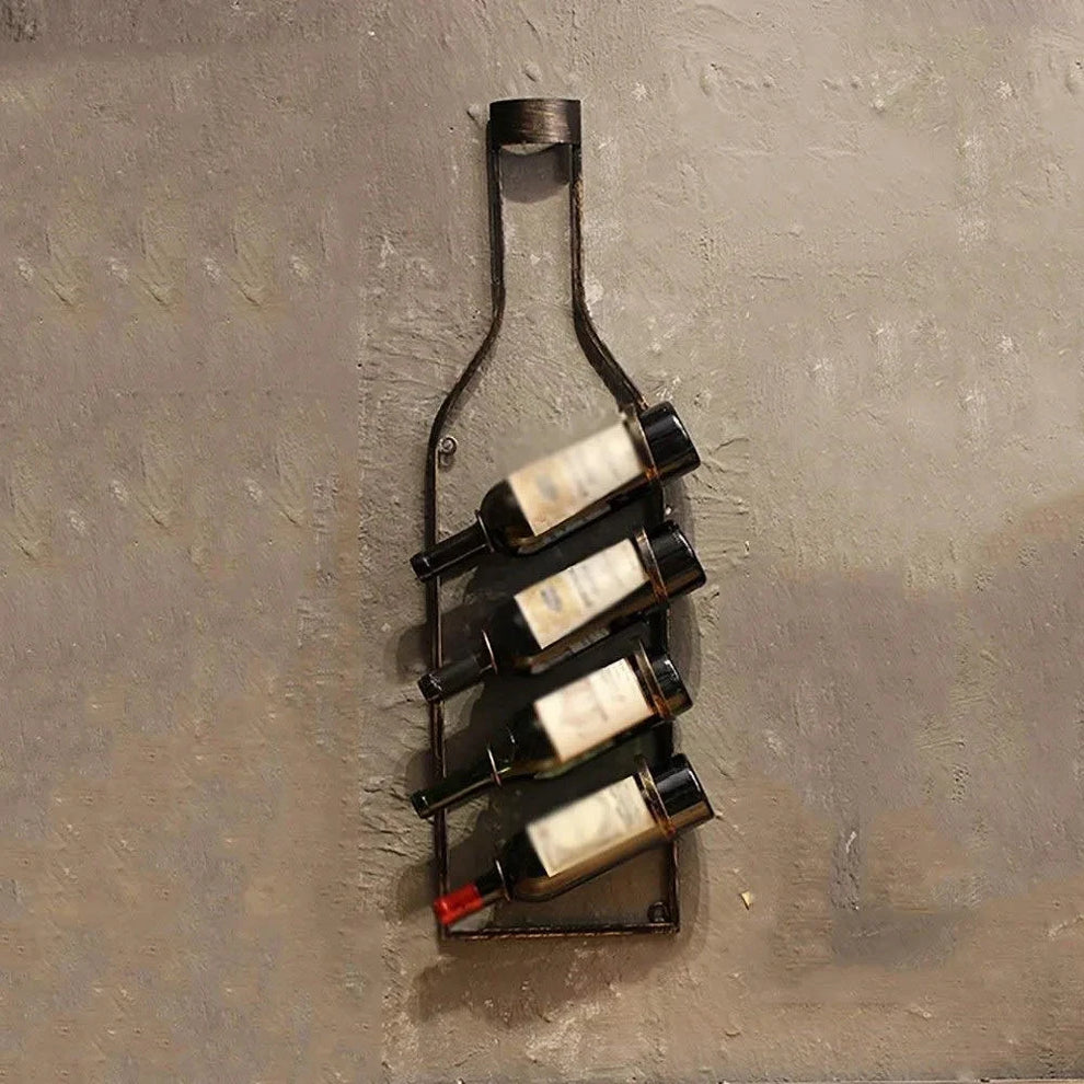 Porte-bouteille métal mural