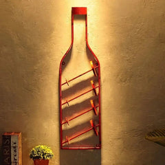 Porte-bouteille métal mural