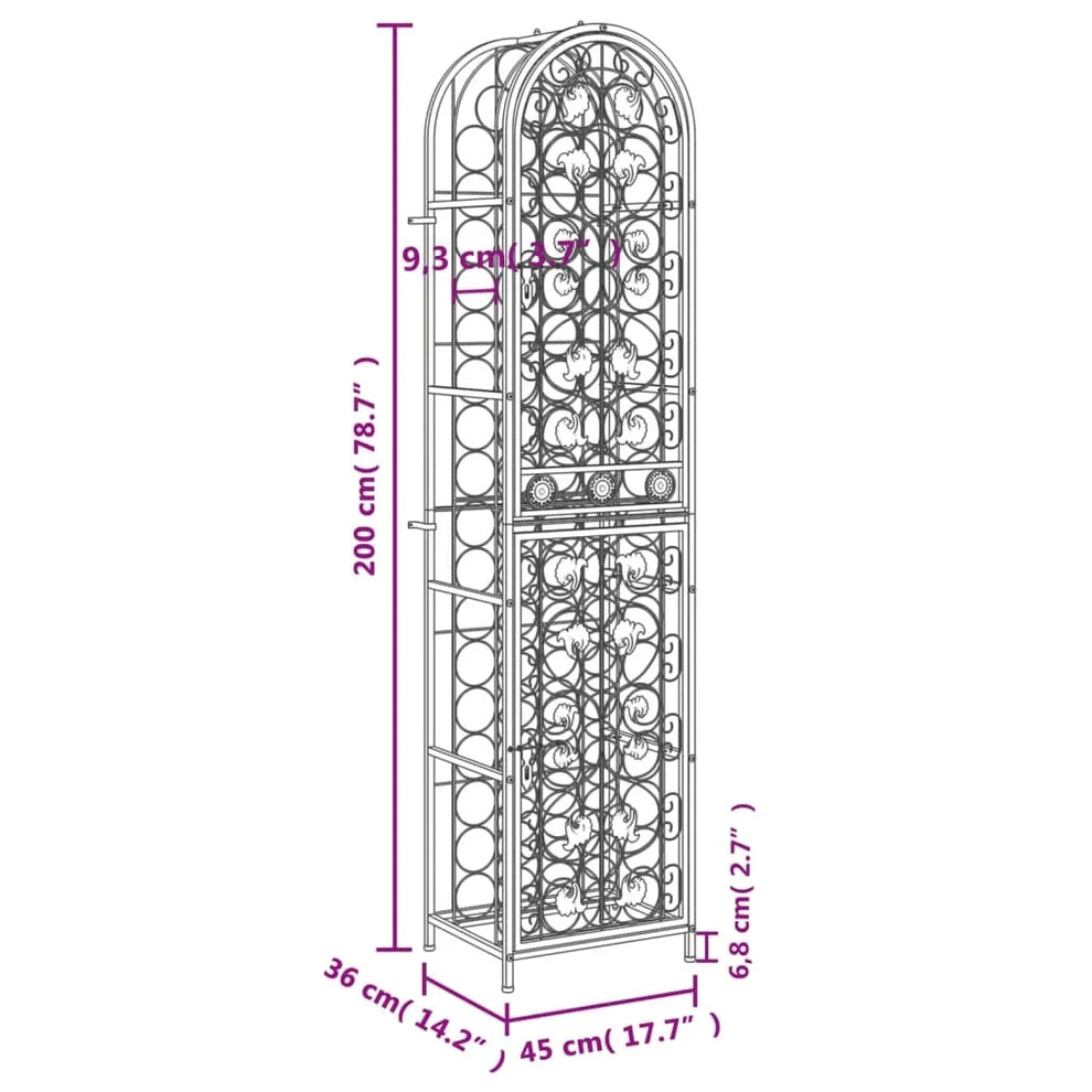Porte-bouteille ancien fer forgé