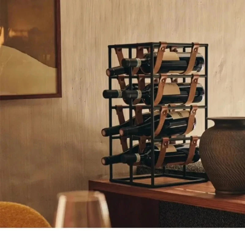 Porte-bouteille vin cuir