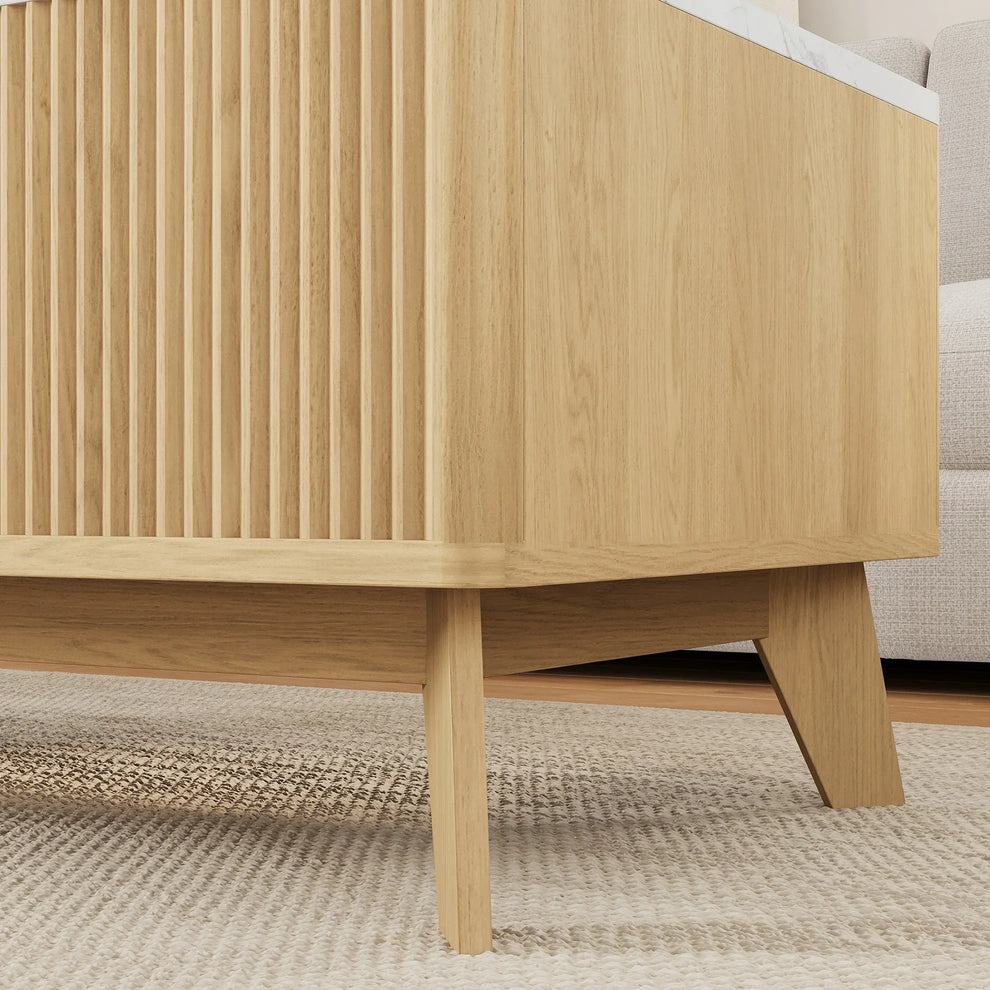 Table basse avec rangement bouteille apéritif vue d'ensemble