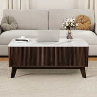 Table basse avec rangement bouteille apéritif zoom matière