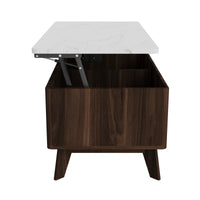 Table basse avec rangement bouteille apéritif vue de côté