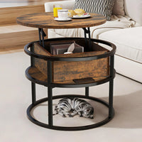 Table basse relevable range-bouteille vue de face