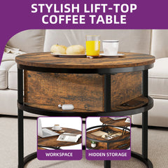 Table basse relevable range-bouteille en situation