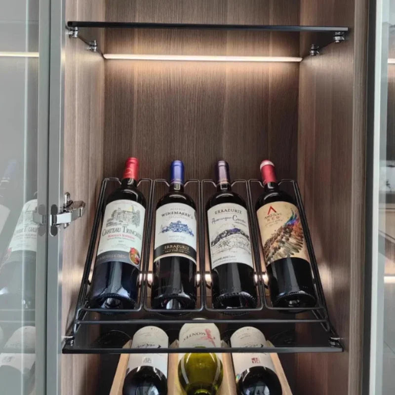 Présentoir vins vue de côté