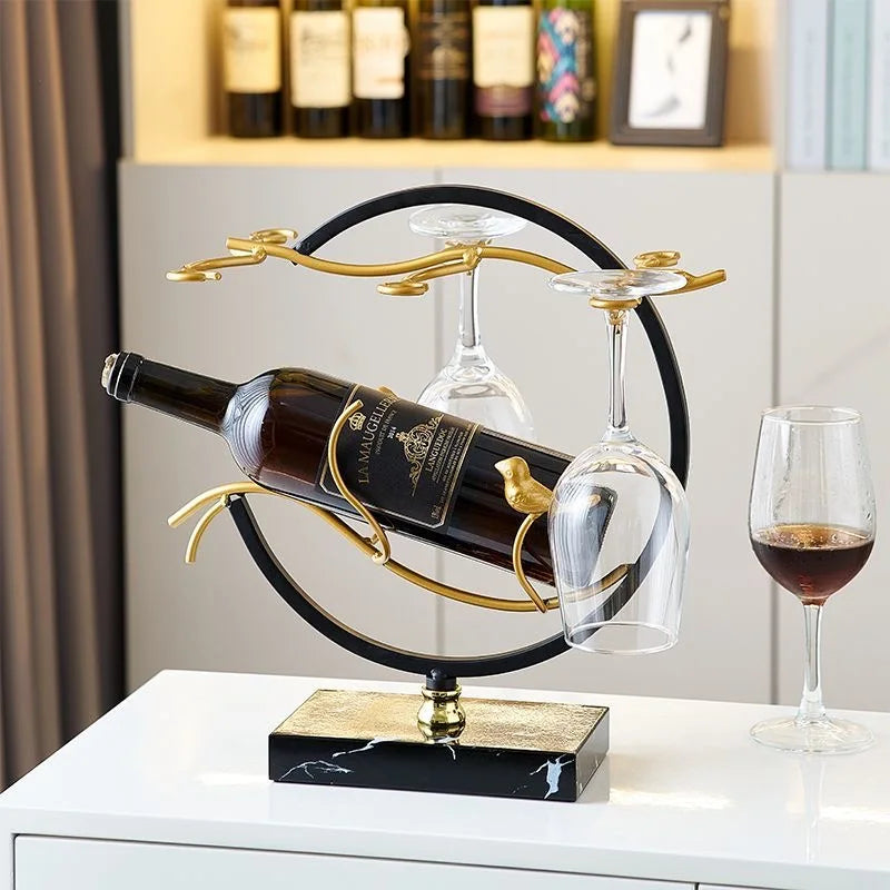Support bouteille vin table zoom matière
