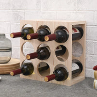 Support bouteille vin bois zoom matière