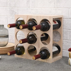 Support bouteille vin bois zoom matière