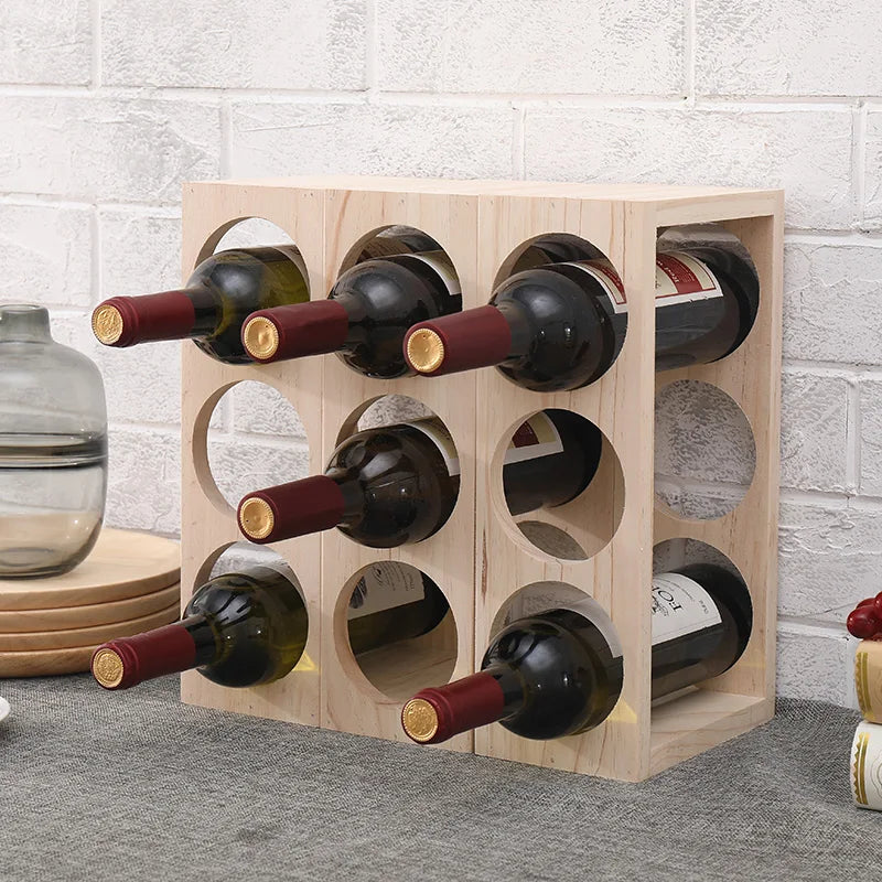 Support bouteille vin bois zoom matière