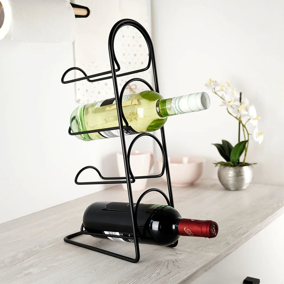 Support bouteille de vin métal vue de face
