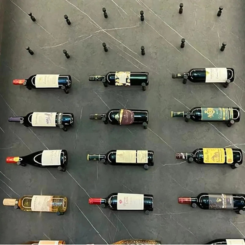 Support mural bouteille alcool avec bouteilles