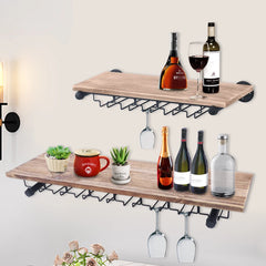 Étagère murale pour verre à vin vue de face