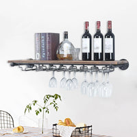 Étagère murale pour verre à vin avec bouteilles