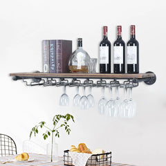Étagère murale pour verre à vin avec bouteilles
