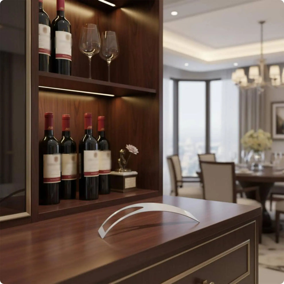 Porte-bouteille décoratif design avec bouteilles