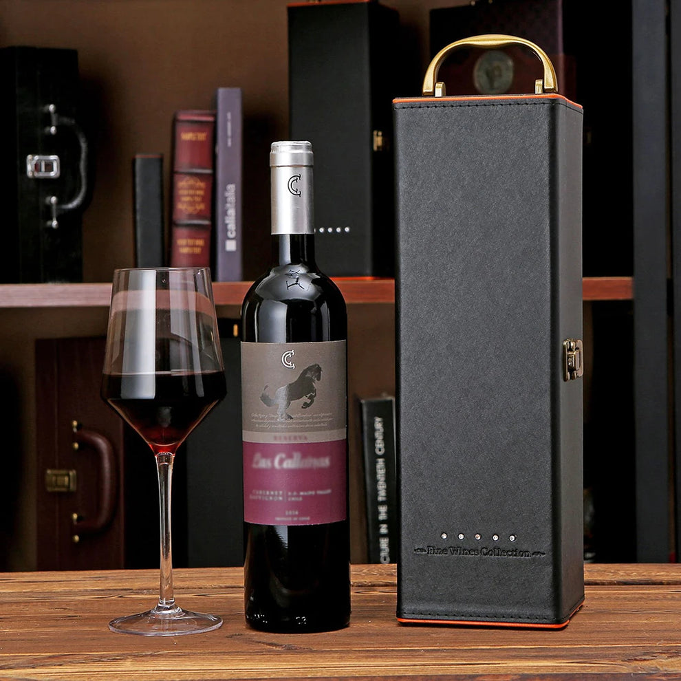 Boite cadeau pour bouteille de vin vue de face