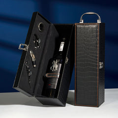 Boite cadeau pour bouteille de vin angle trois-quarts