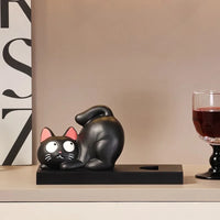 Support bouteille décoratif chat détail du rangement