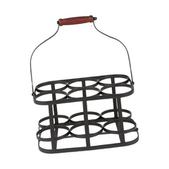 Porte-bouteille fer noir avec poignée en situation